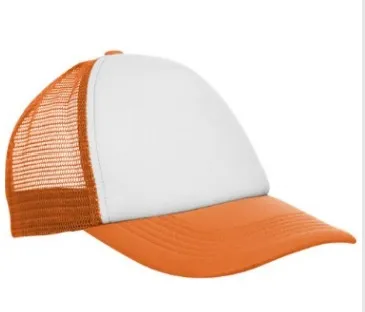 [1189] G06 Gorra Trucker TALLE INFANTIL Vicera y Red NARANJA Frente BLANCA