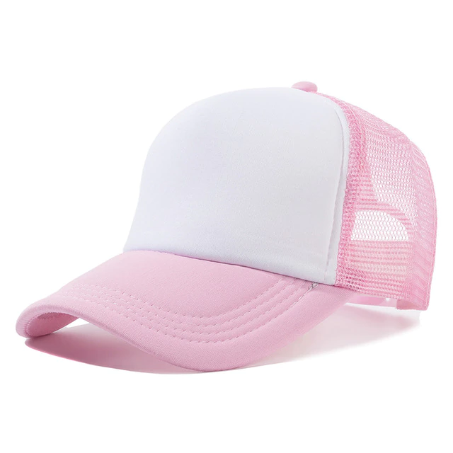 [2135] G06 Gorra Trucker TALLE INFANTIL Vicera y Red ROSA Frente BLANCA
