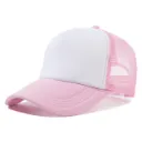 G06 Gorra Trucker TALLE INFANTIL Vicera y Red ROSA Frente BLANCA