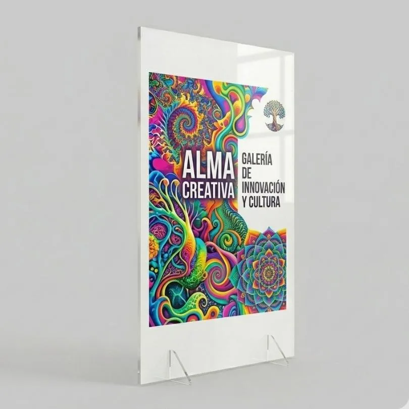 [PLACASUV38] Acrilico Blanco 2 mm  Impreso UV CMYK 120 x 242 cm