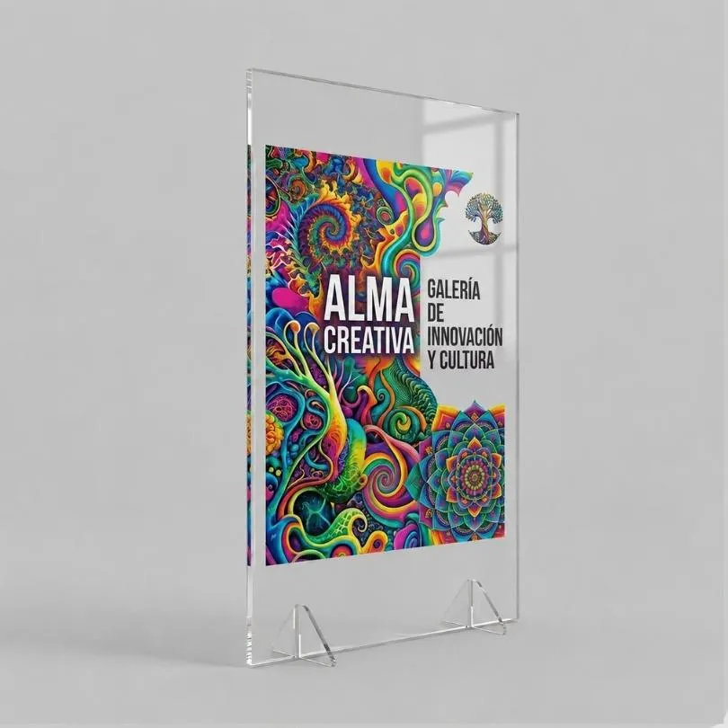 [PLACASUV48] Acrilico Cristal 10 mm imp UV CMYK + Blanco 39 x 60 cm
