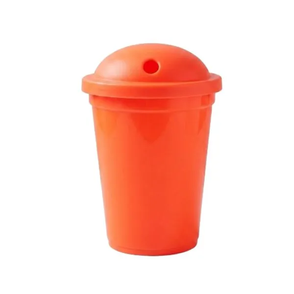 VASO MILK 330 CC NARANJA FLUOR (SIN SORBETE)