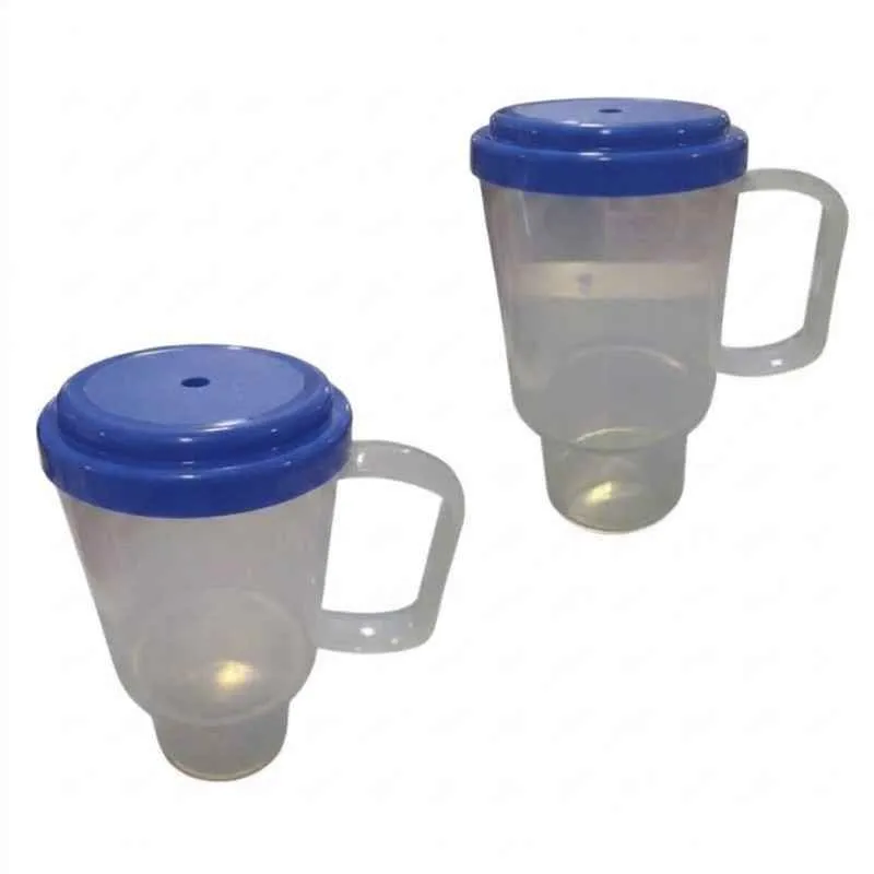 JARRO TRANSPARENTE CON TAPA 500 CC AZUL (SIN SORBETE)
