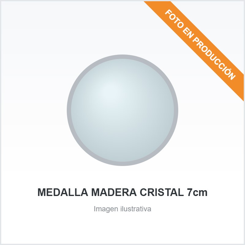 MEDALLA MADERA CRISTAL 7cm