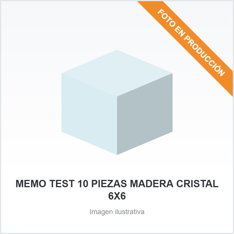 MEMO TEST 10 PIEZAS MADERA CRISTAL 6X6