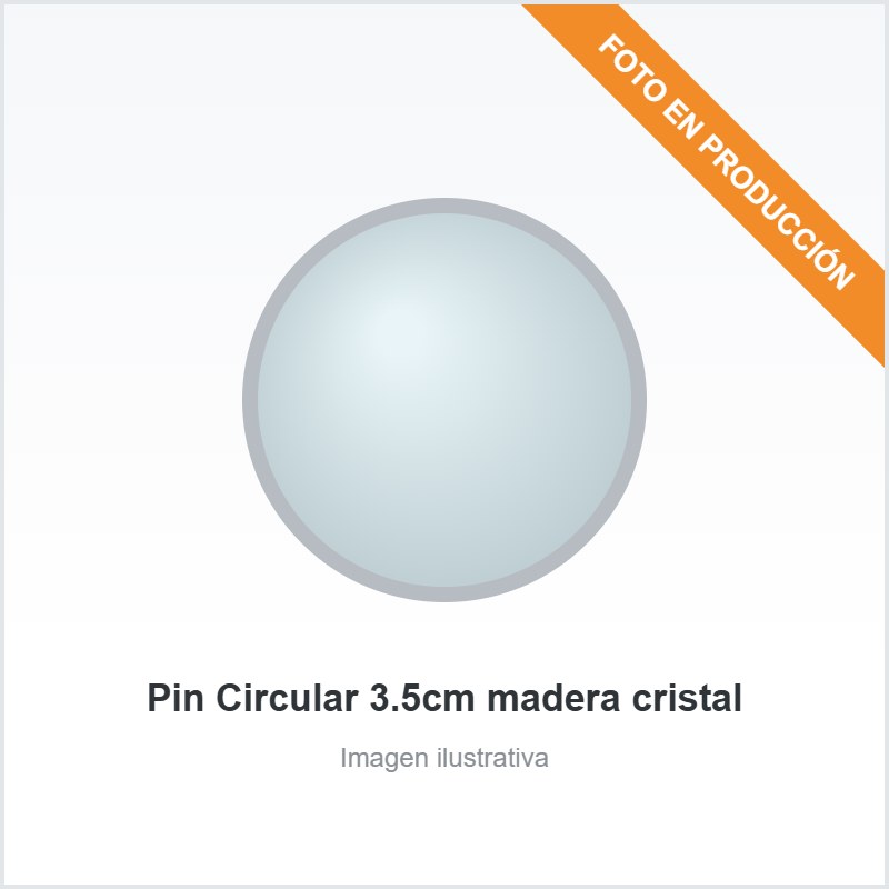 [4738] Pin Circular 3.5cm madera cristal