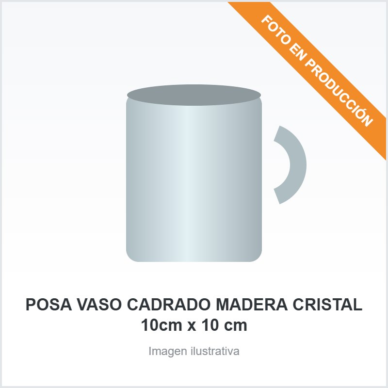 [2824] POSA VASO CADRADO MADERA CRISTAL 10cm x 10 cm