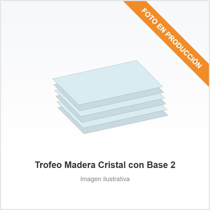 Trofeo Madera Cristal con Base 2