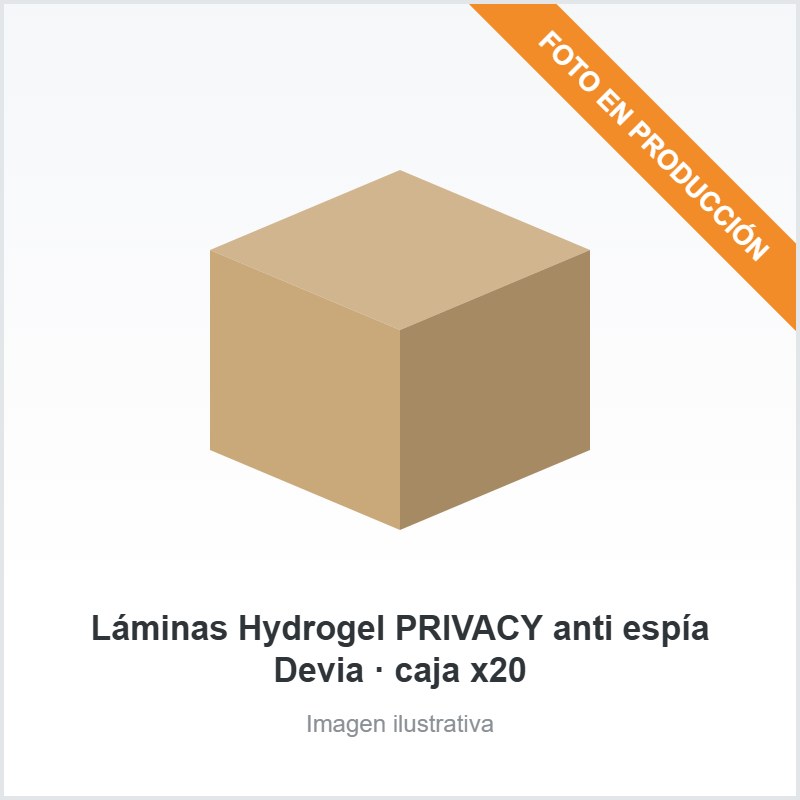 Láminas Hydrogel PRIVACY anti espía Devia · caja x20