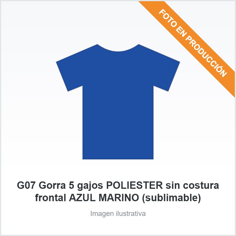 G07 Gorra 5 gajos POLIESTER sin costura frontal AZUL MARINO (sublimable)